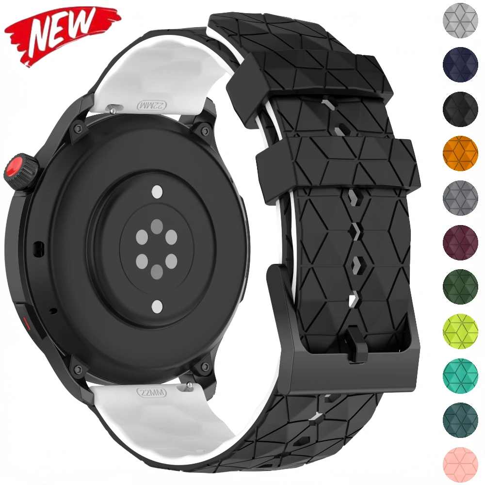 

20mm 22mm Silicone Strap for Samsung Watch 3/4/5/6/Gear S3 Football Wristband for Amazfit GTR/GTS4/Huawei Watch GT4 3 2 Pro Band