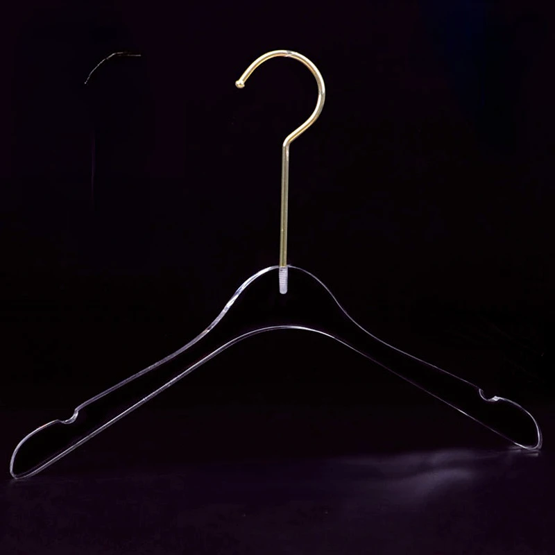 6 pcs Transparent Acrylic Clothes Hanger Racks Half Dozen Clear Hangers Ideal For Store Display Logo Customizable Wholesale