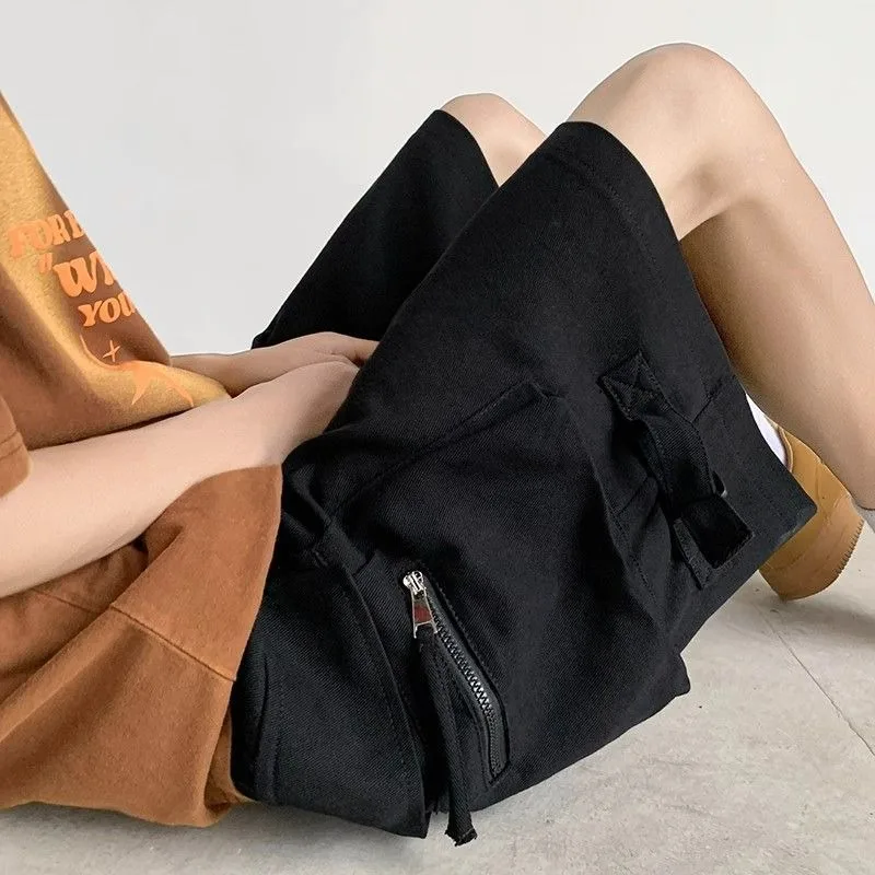 شورت نسائي صيفي طراز سفاري أمريكي ريترو موضة فضفاض ملابس الشارع جيوب جمالية عالية الخصر كاجوال للجنسين Y2k عتيق #6