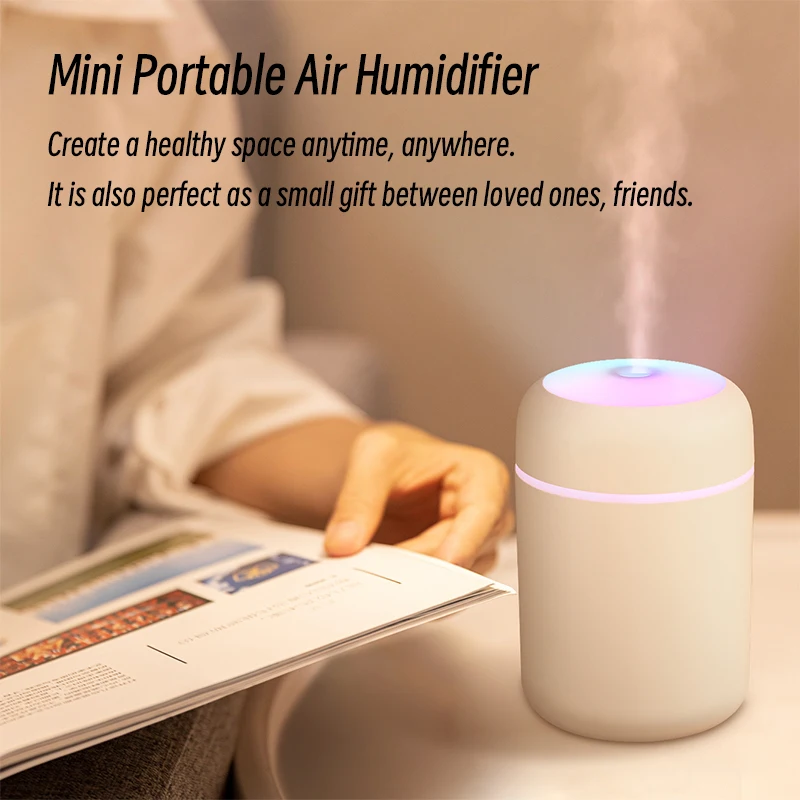 

Kinscoter Portable Mini USB Aroma Diffuser With Cool Mist Bedroom Home Car Plants Purifier Humificador 300ml H2O Air Humidifier