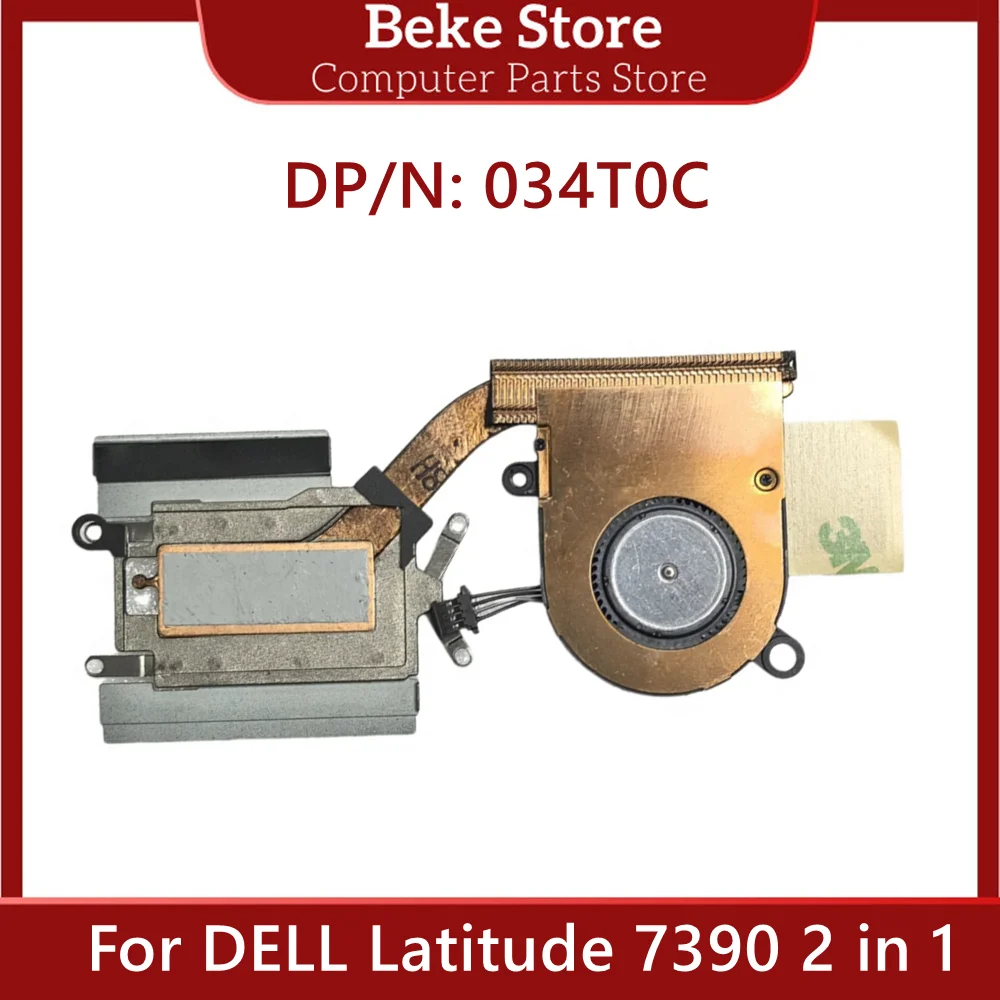 Beke 034T0C New Original For DELL Latitude 7390 2 in 1 Laptop CPU Cooling Fan With Heatsink Cooler Fan 34T0C AT26B001ZCL