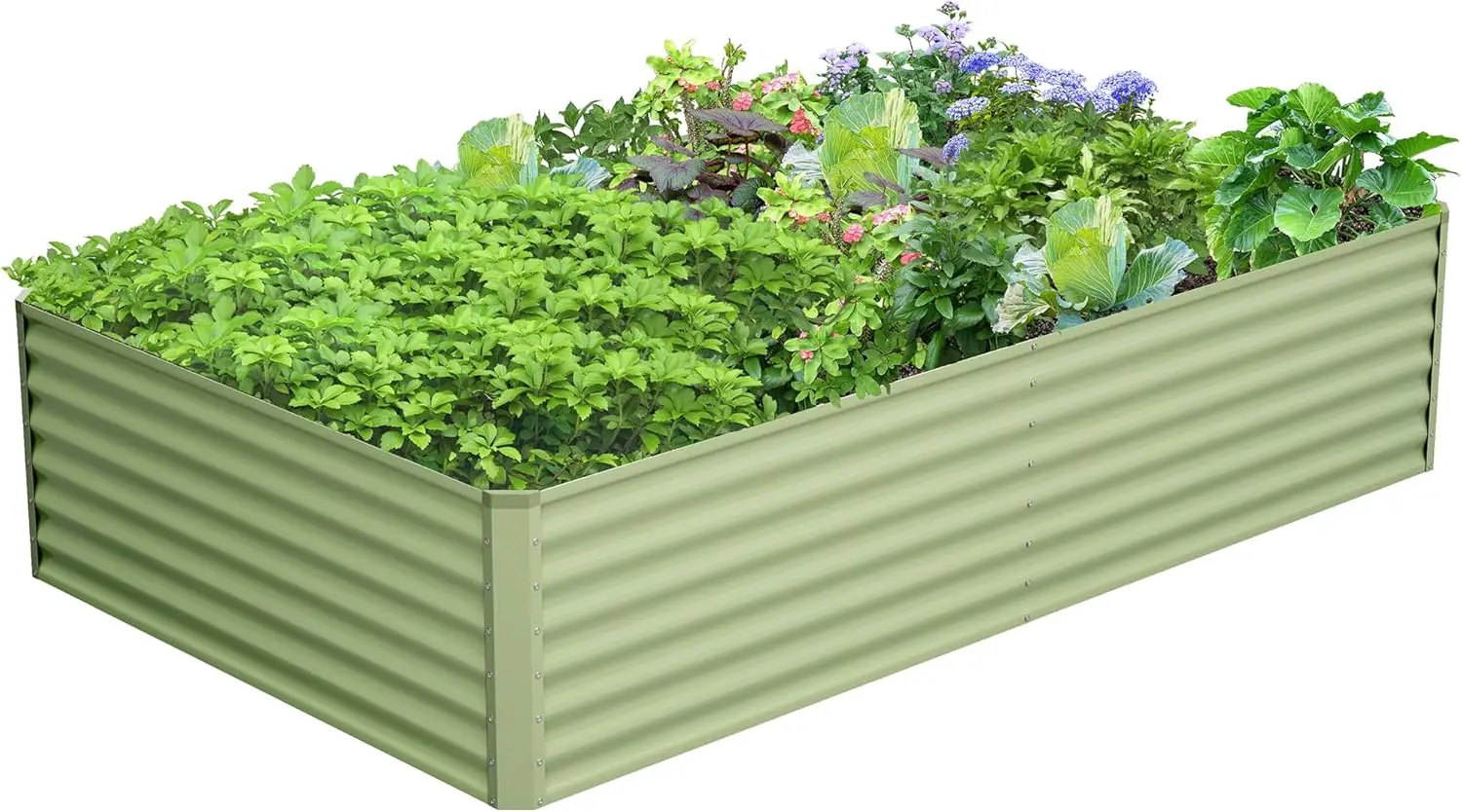 

8x4x2ft Galvanized Metal Raised Garden Bed for Plants, Vegetables