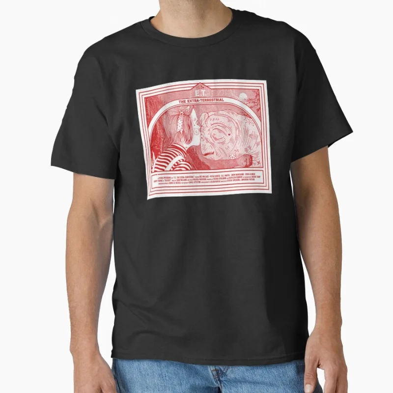 

E.T. The Extra Terrestrial (1982) Movie Vintage Alien film Sci fi Gift T shirt Large size Tops Graphic Print Clothes