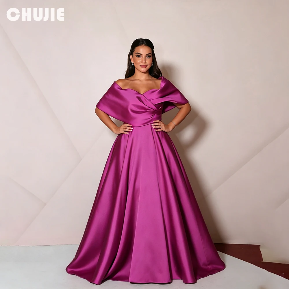 Satin Off Sholder Mother of The Bride Dress Prom Party Gowns Customized Dubai Wedding Guest Dress Evening Dresses فساتين