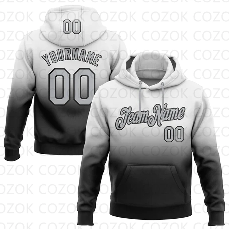 Customized Hoodie Black White splicing Jersey 3D Printed  Unisex Pullovers Hoodie Casual Sweatshirts