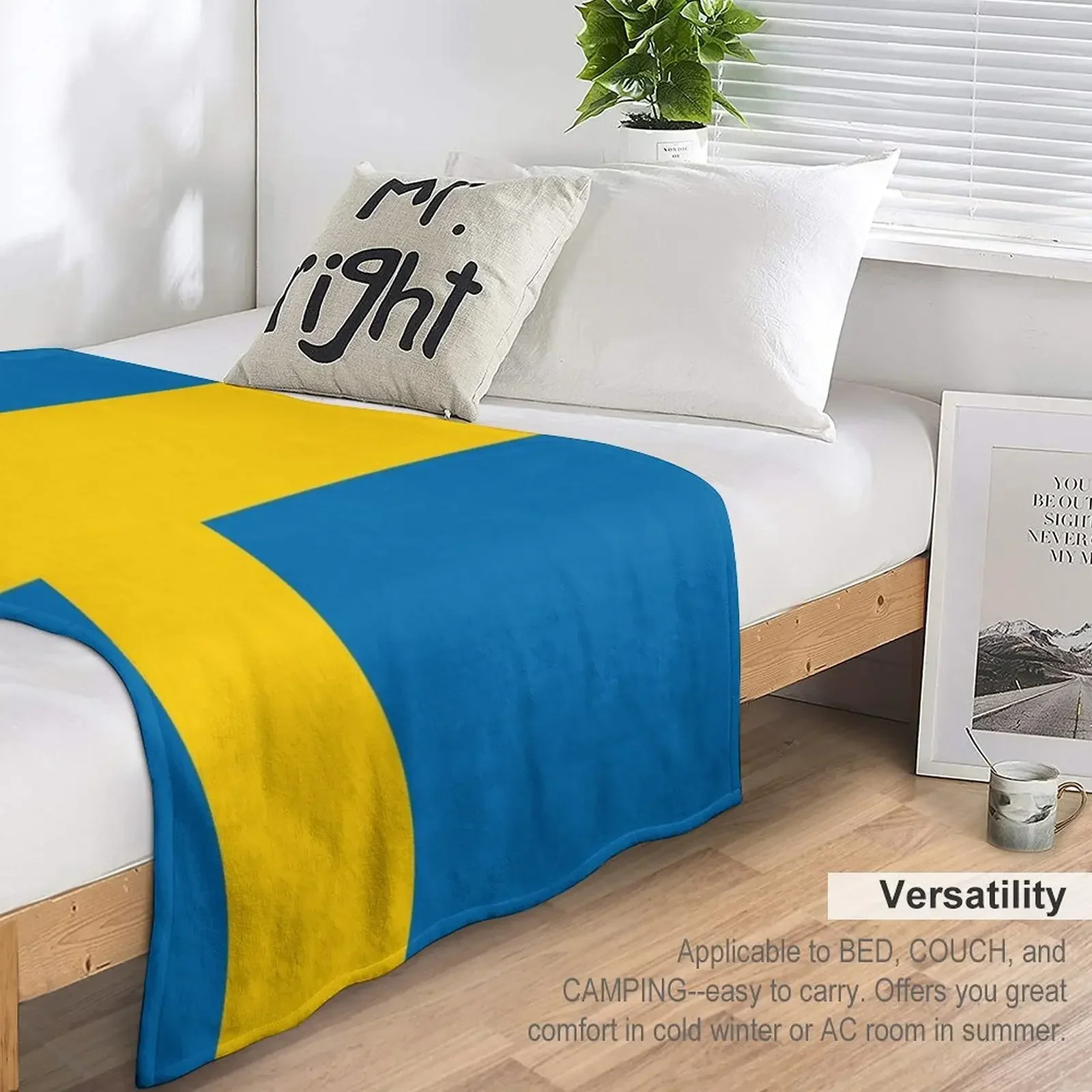 Sweden Flag Throw Blanket Comforter Hair Blankets