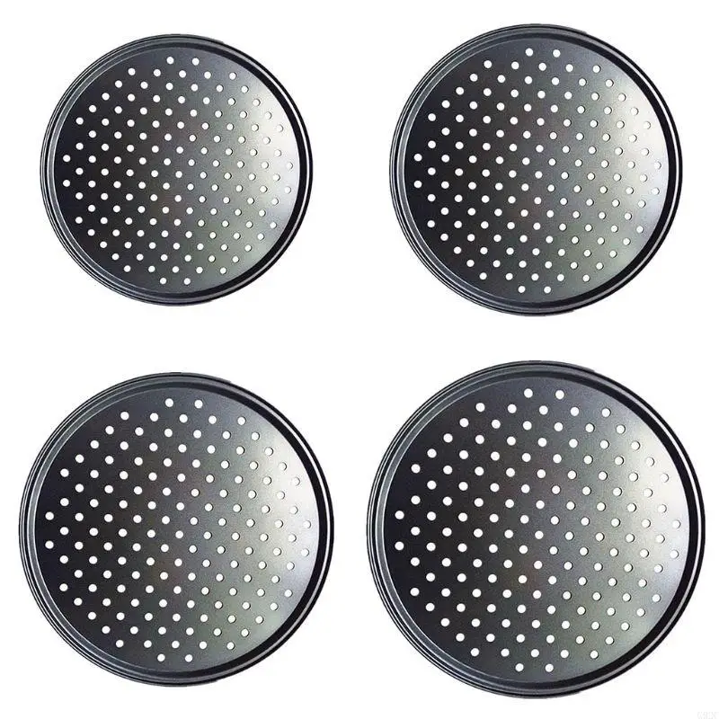 G92C 9/10/11/12 Inch Baking Pizza Pan with Holes Carbon Steel Nonstick Kitchen Cooking Tools Pancake Oven Accessories