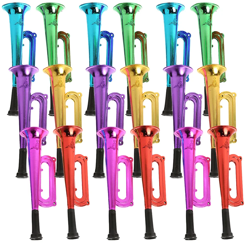 

18Pcs Colorful Party Horns Durable Noise Makers for Football Games and Celebrations Plastic Stadium Horn Trumpet