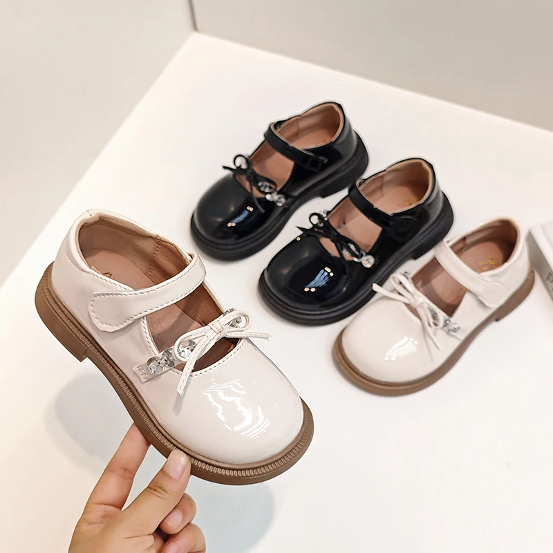 

Girls Mary Jane Shoes Kids Princess Leather Shoes for Party Wedding Fashion Children's Performance Shoes with Bow-knot