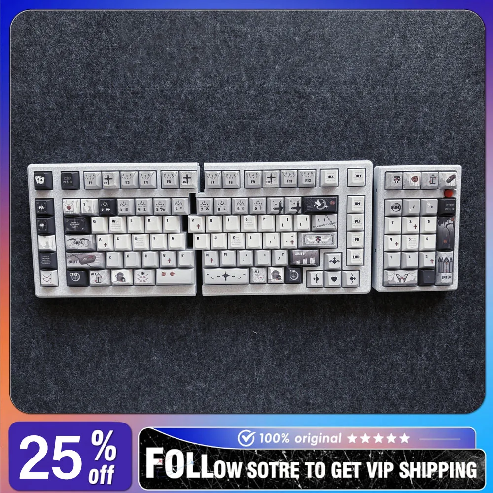 Weekin Split 112 2.4G Wireless Single-mode Keyboard Triple Split Body PETG 3D FDM Print  VIAL Custom Keyboard 112keys