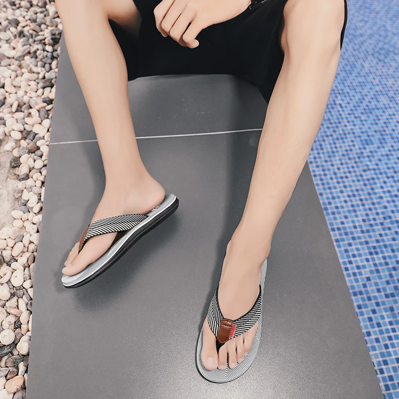 Men's Cotton Slippers Comfortable Breathable Home Footwear Soft Slip On Summer Sandals view 3
