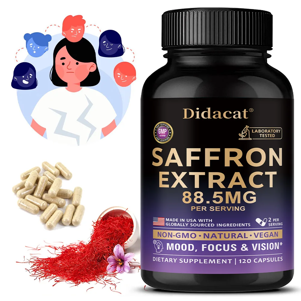 

Organic Saffron Extract Helps Improve Mood, Soothe Emotions, Relax The Mind and Body, Boost Energy, and Enhance Vision and Focus