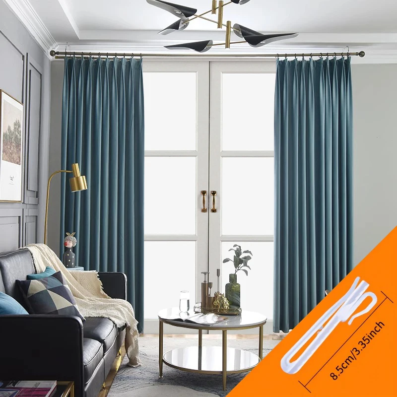 2 قطعة ستارة التعتيم هوك نوع غرفة نوم غرفة المعيشة ضوء فاخر الراقية جو الشمال الحديثة ستارة بسيطة