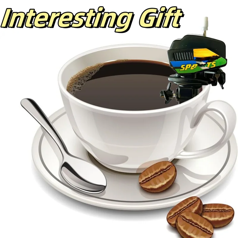 Agitador de café con Motor de barco, agitador de café con Motor fueraborda creativo, Mini mezclador de café eléctrico