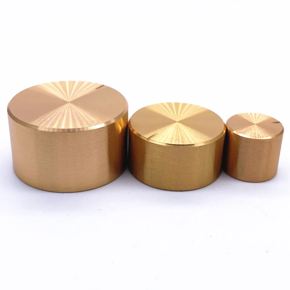 1 pz Oro In Lega di Alluminio Potenziometro Tappo Manopola Encoder Controllo Del Volume Manopola Audio per 6mm Foro Albero Manopola