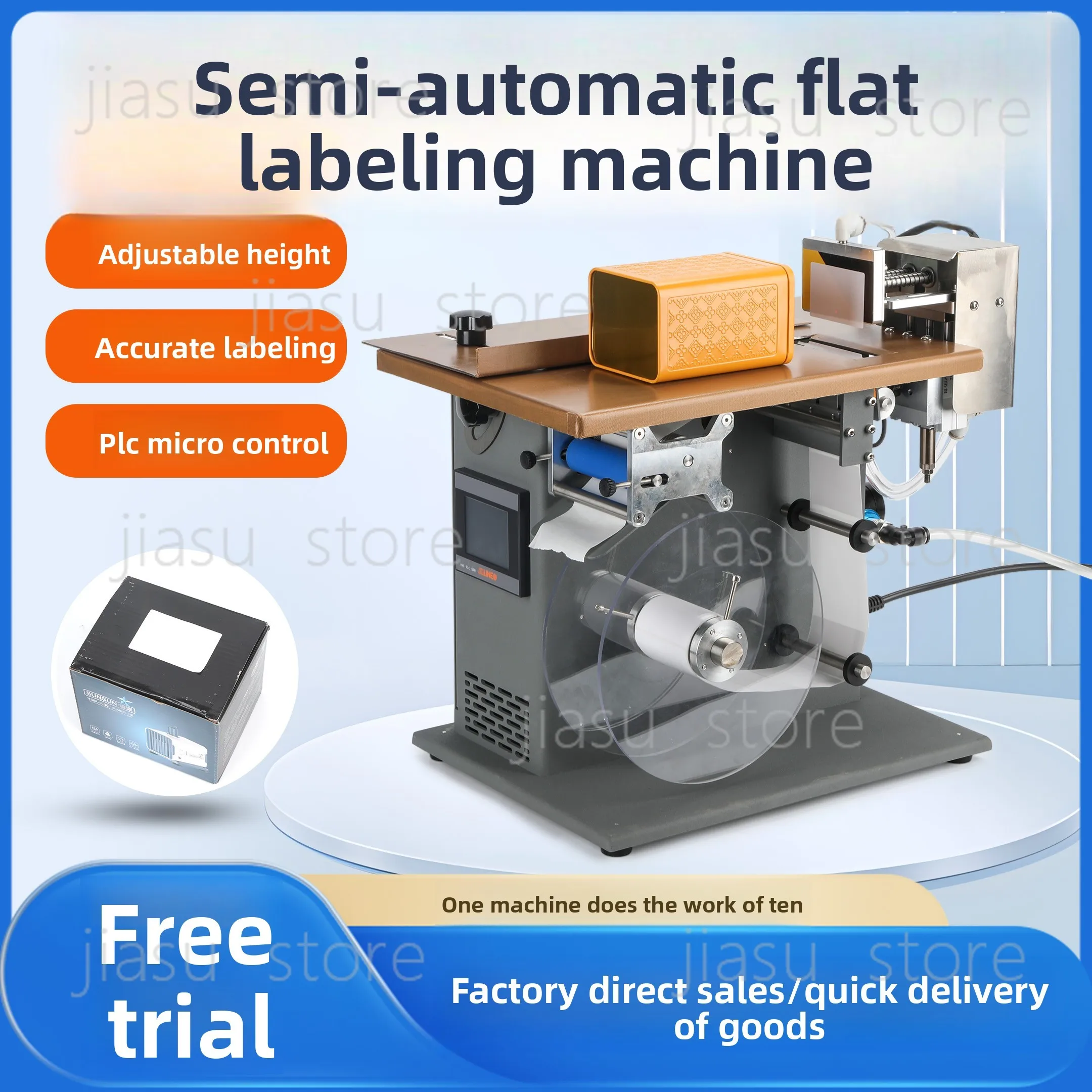 

Semi-Automatic Plane Labeling Machine for Sticker Acrylic Box Carton Label Applicator