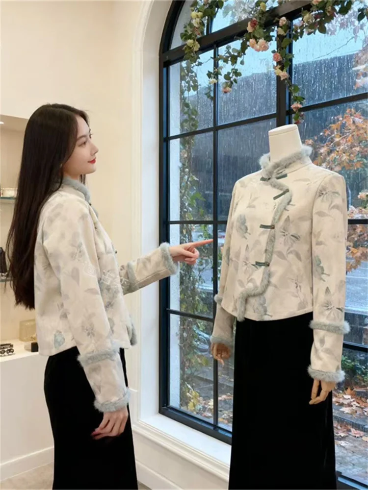 

New Chinese Style Stand Collar Button Embroidered Shirt Trendy Women's Spring New Arrival High-End Feel Outerwear