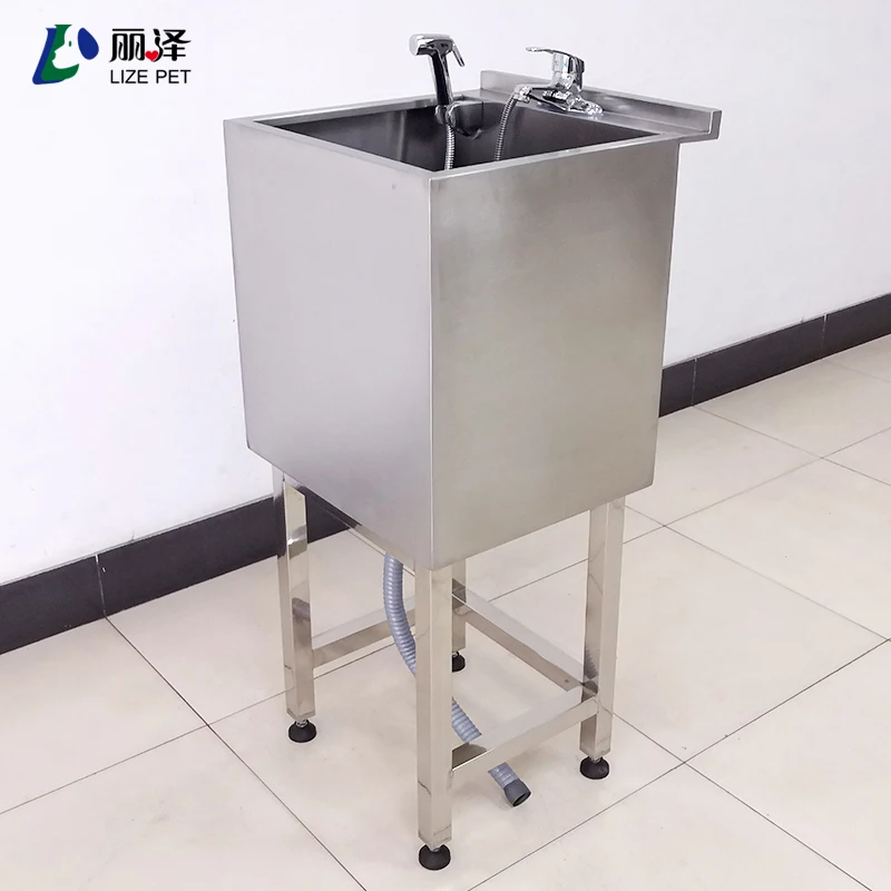 LIZE Medical Stainless Steel Pool Automatic Induction Effluent Stainless Steel Medical Washbasin for Pet Hospitals