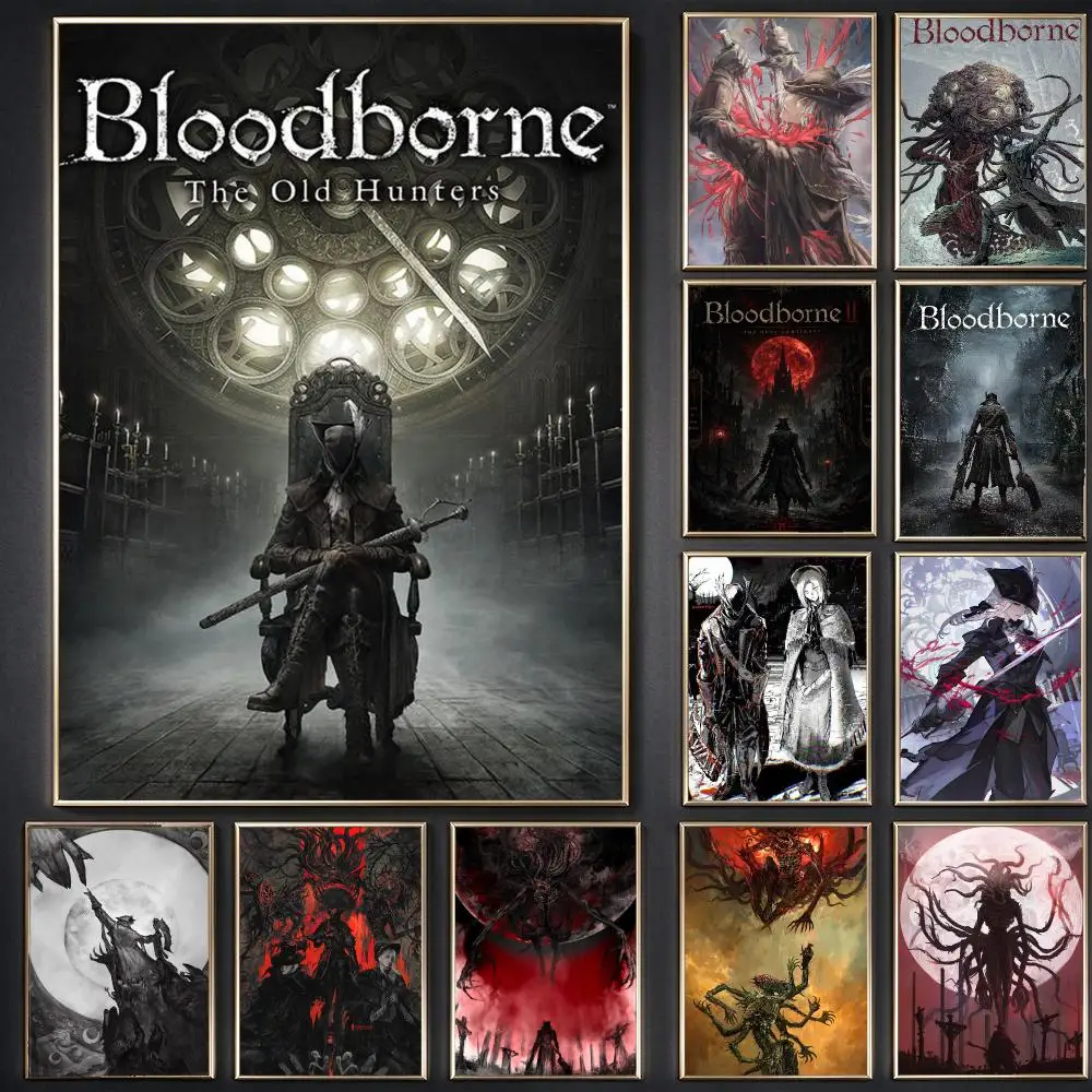 Bloodborne Game Poster Waterproof Sticky WallArt Print For Bedroom Living Room Hallway Bar Home Decor