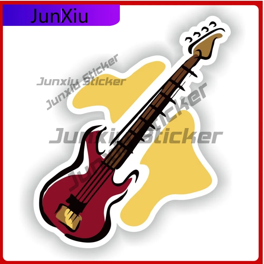 

Electric Guitar Cartoon Vinyl Pictures Stickers Graphic Bumper Decals Accessories Funny Decoration For Car Truck Rv Suv Boat Win