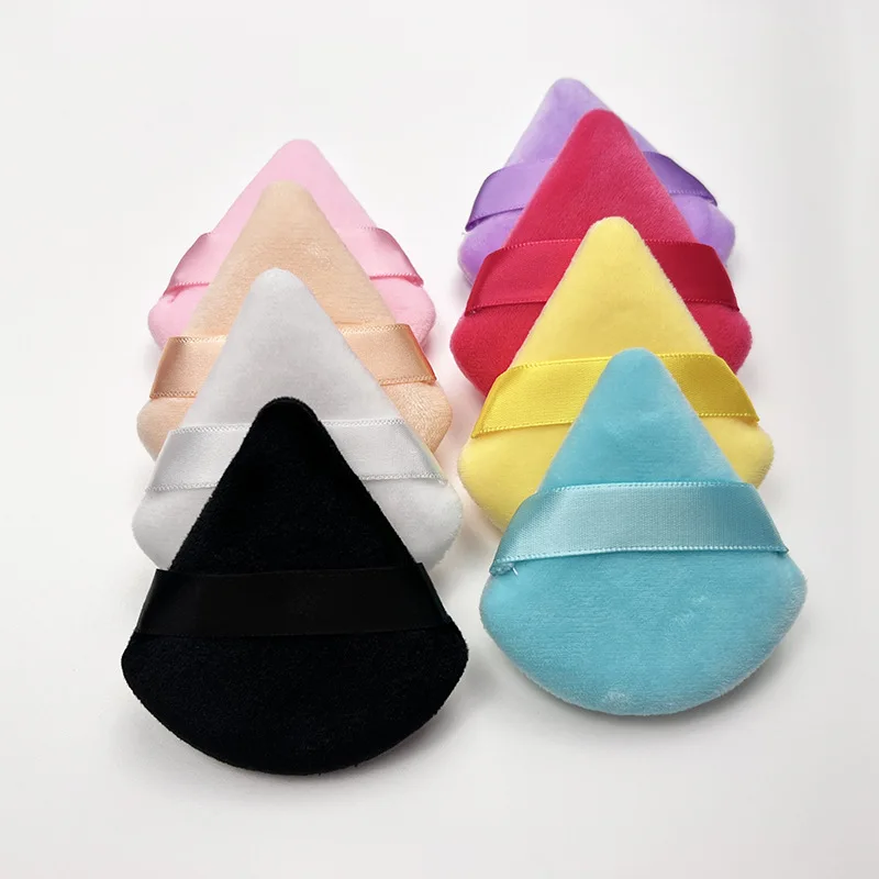 8Pcs/box Triangle Powder Puff Mini Face Makeup Sponge Cosmetics Soft Cotton Face Powder Puff Washable Velvet Makeup Puff