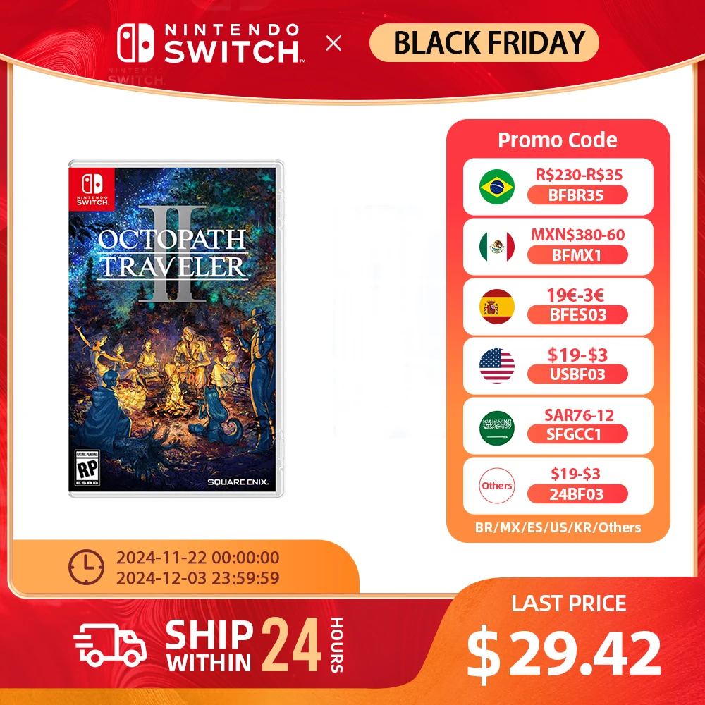 Nintendo Switch- OCTOPATH TRAVELER 2  - Games Physical Cartridge Support TV Tabletop Handheld Mode