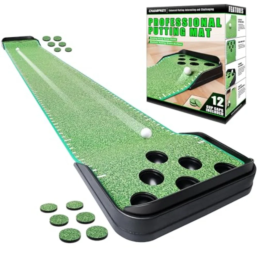 

Golf Putting Green Indoor - Advanced Guides Golf Putting Mat - Enhance Putting Accuracy and Challenge