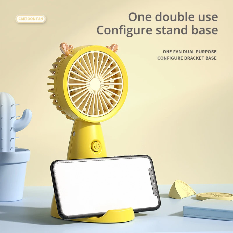 مروحة صغيرة محمولة باليد الإبداعية سطح المكتب كتم USB إعادة شحن مروحة مراوح السفر في الهواء الطلق مع قاعدة مروحة الحبل المحمولة