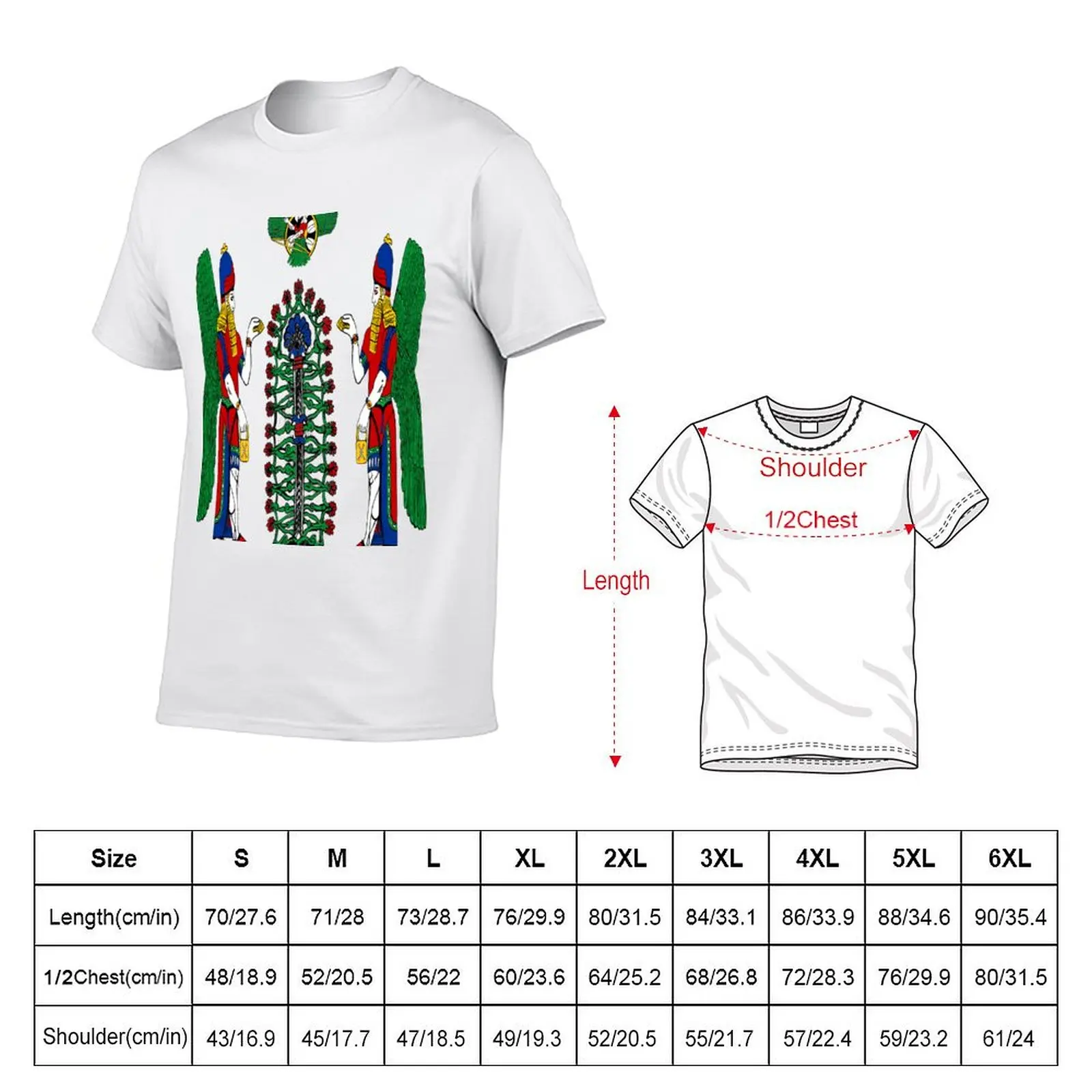 Assyrian Winged Genius T-Shirt Street Style Casual Tee Shirt