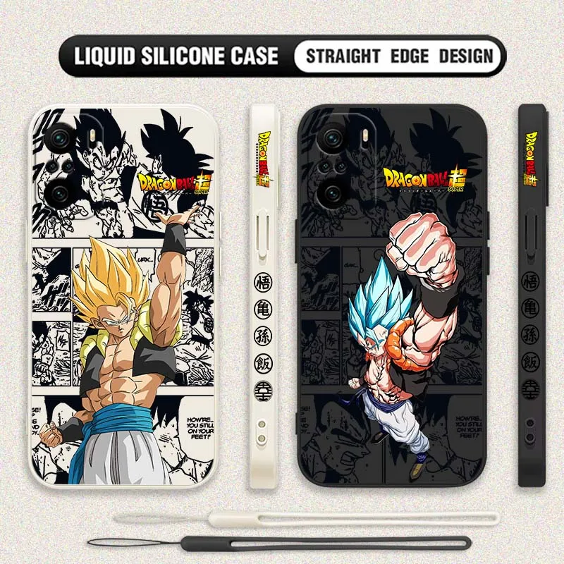 D-Dragon Ball Son Goku Saiyan Cover For Xiaomi Redmi Note 14 13 12 11 10 9 8 Pro Plus 4G 5G Liquid Left Rope Phone case