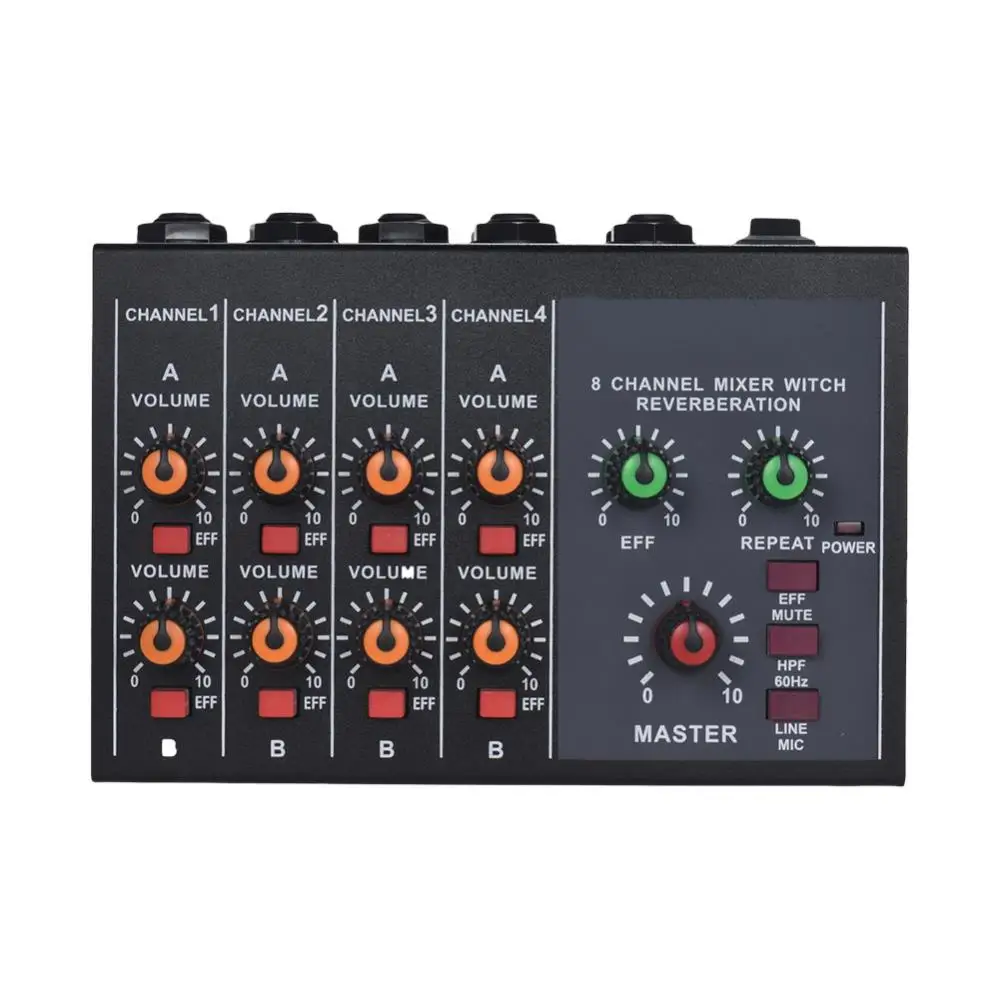 Sound Mixer Professionele Karaoke Mixer 8 Kanaals Studio Audio Dj Mixing Console Versterker Digitale Mini Microfoon Geluidskaart