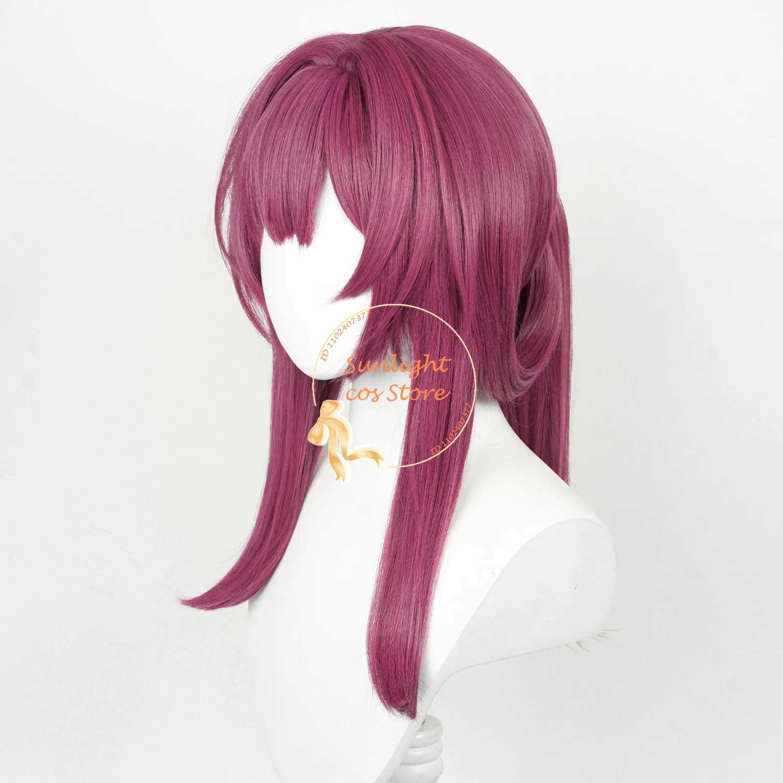 Anime Kafka Peruca Cosplay com Rabo de Cavalo, Rosa Vermelha, Resistente ao Calor, Cabelo Sintético, Perucas de Festa Halloween, Boné, Alta Qualidade