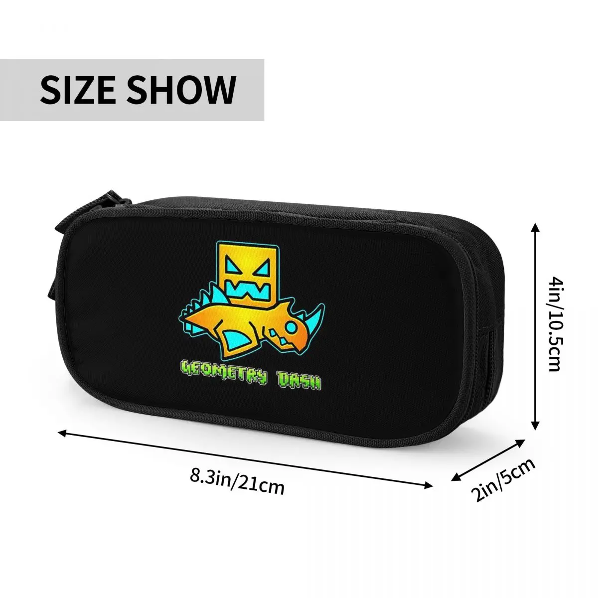 Video Game Geometry Dash Pencil Cases for Student Gifts Pen Box Pencil Bag Large Storage Pencil Pouch