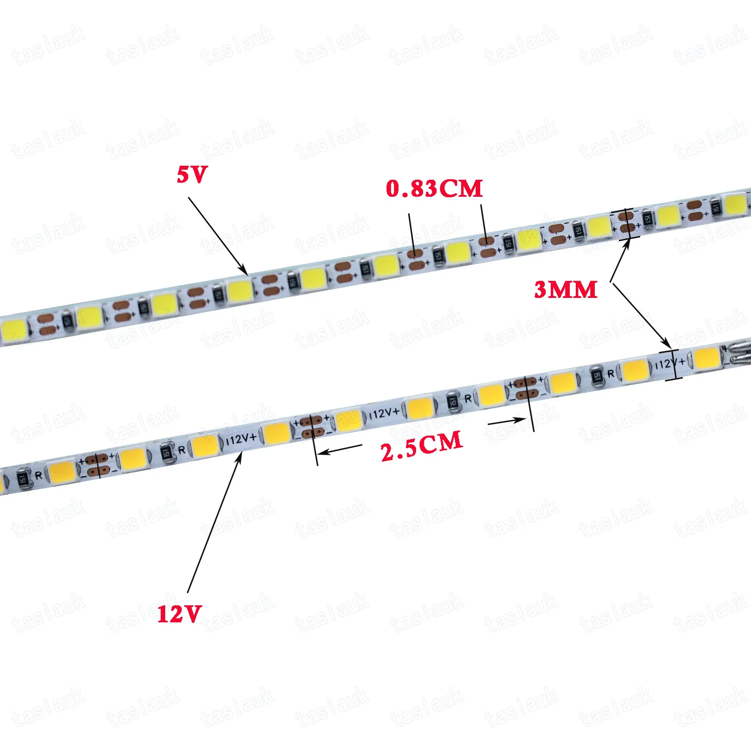 5M LED Strip Light DC12V 3mm 2835 180LEDs/m 5V 2835 120LEDs/m Flexible LED Tape Cool/Natural/Warm White Orange for Home Decor