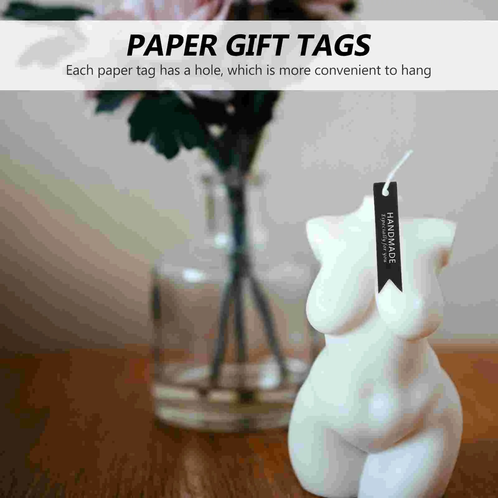 100 Pcs 장식 태그 종이 태그 DIY 선물 흰색 매달려 인사말 축복 라벨 수제