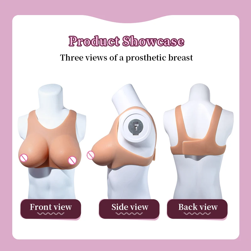 ONEFENG Large Silicone Upgraded Version WPBT Cosplay Fake Breasts Pseudonym Simulation Drag Queen for Crossdresser Transgender