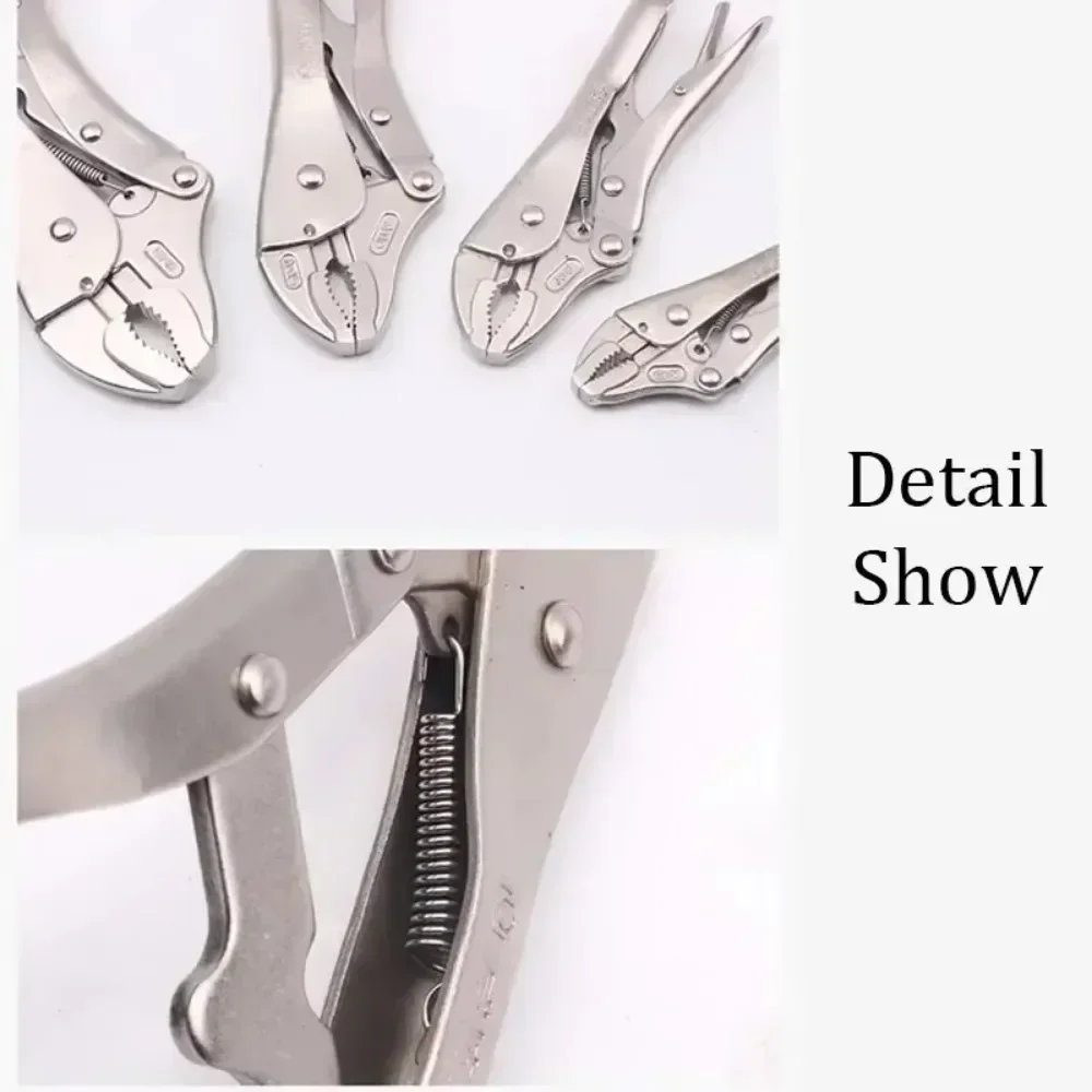 FUTE Locking Pliers Lock Pliers Curved Jaw Pliers Labor-saving Straight Long Nose Plier Multi-function Welding Tool Carbon Steel