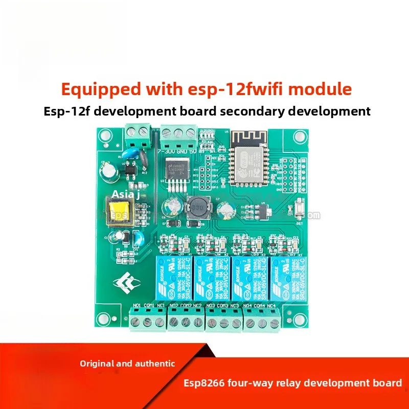 Modul Relay WIFI SP8266 ESP-12F - 4 Kanal, Catu Daya AC, Pengembangan Sekunder & Otomatisasi Rumah