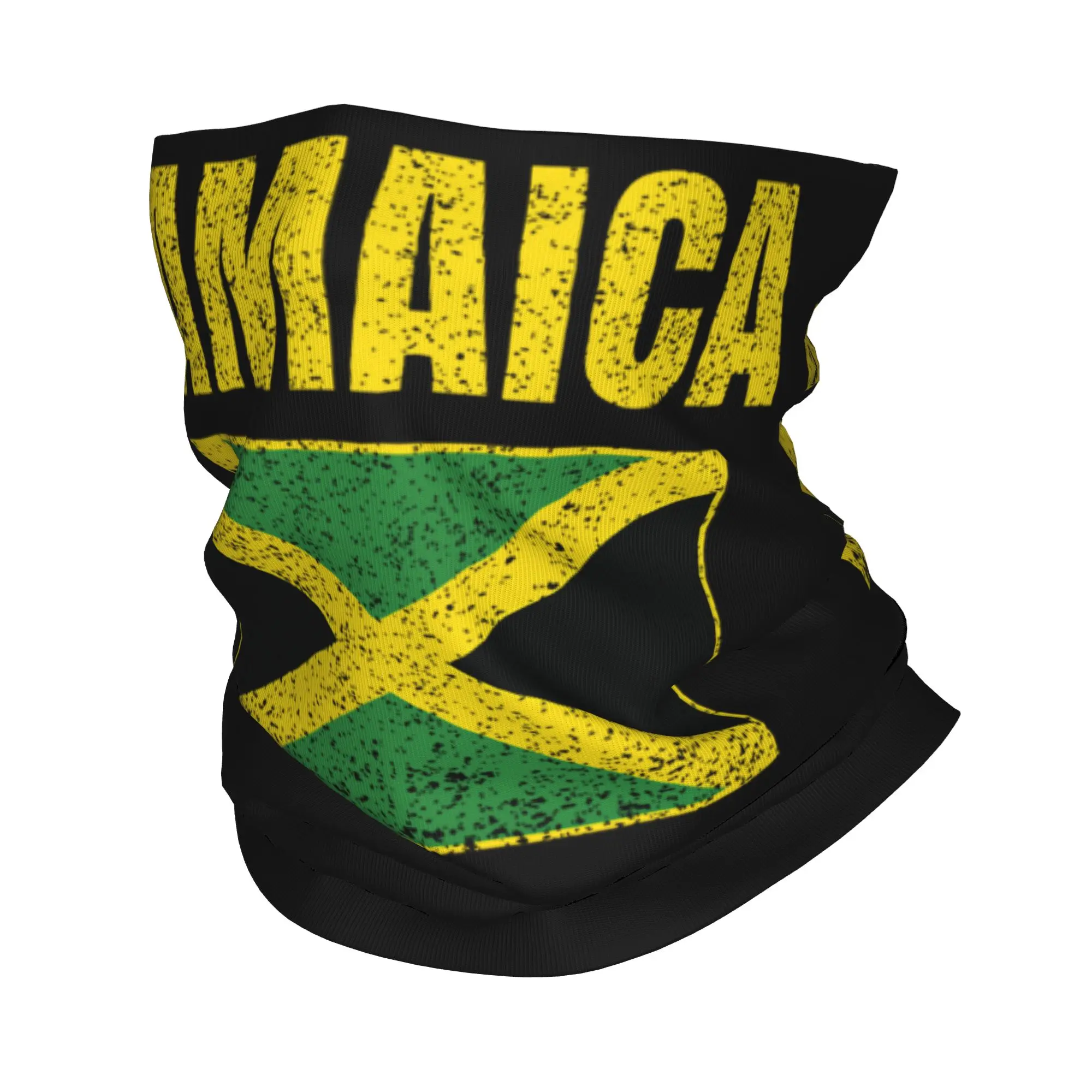 Jamaica Country Jamaican Flag Bandana Neck Warmer Women Men Winter Hiking Ski Scarf Gaiter  Face Cover