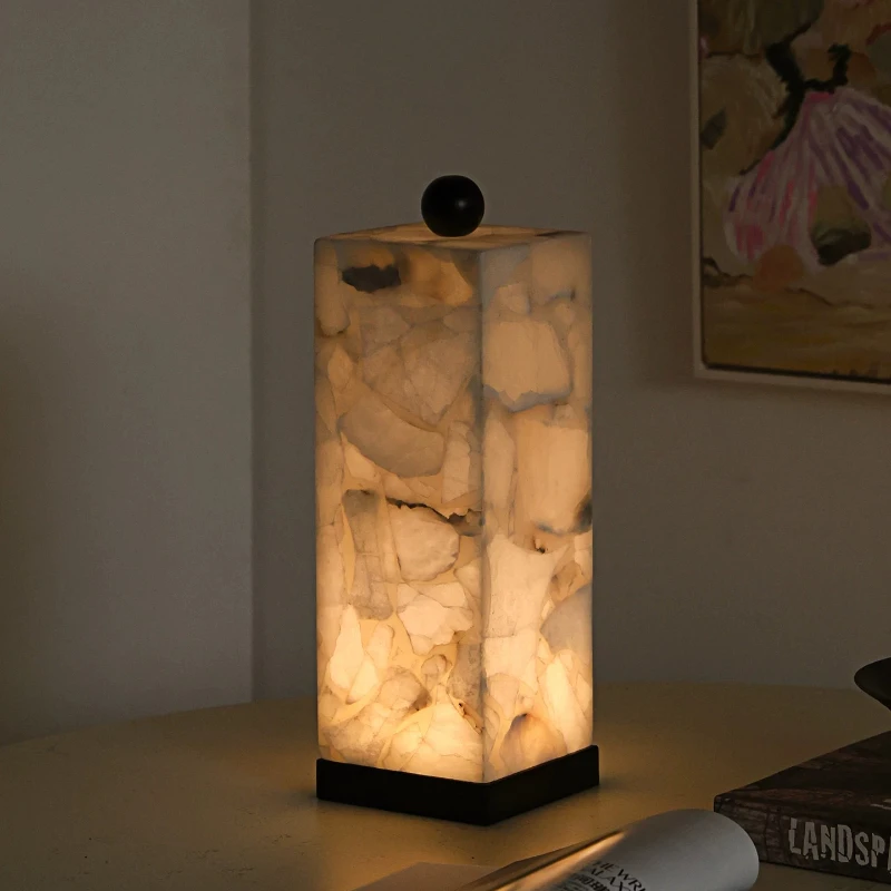 

Italian Marble Luxury Home Decor Table Lamp LED Modern Sofa Corner Reading Light Bedroom Living Room Study Atmosphere Desk Light