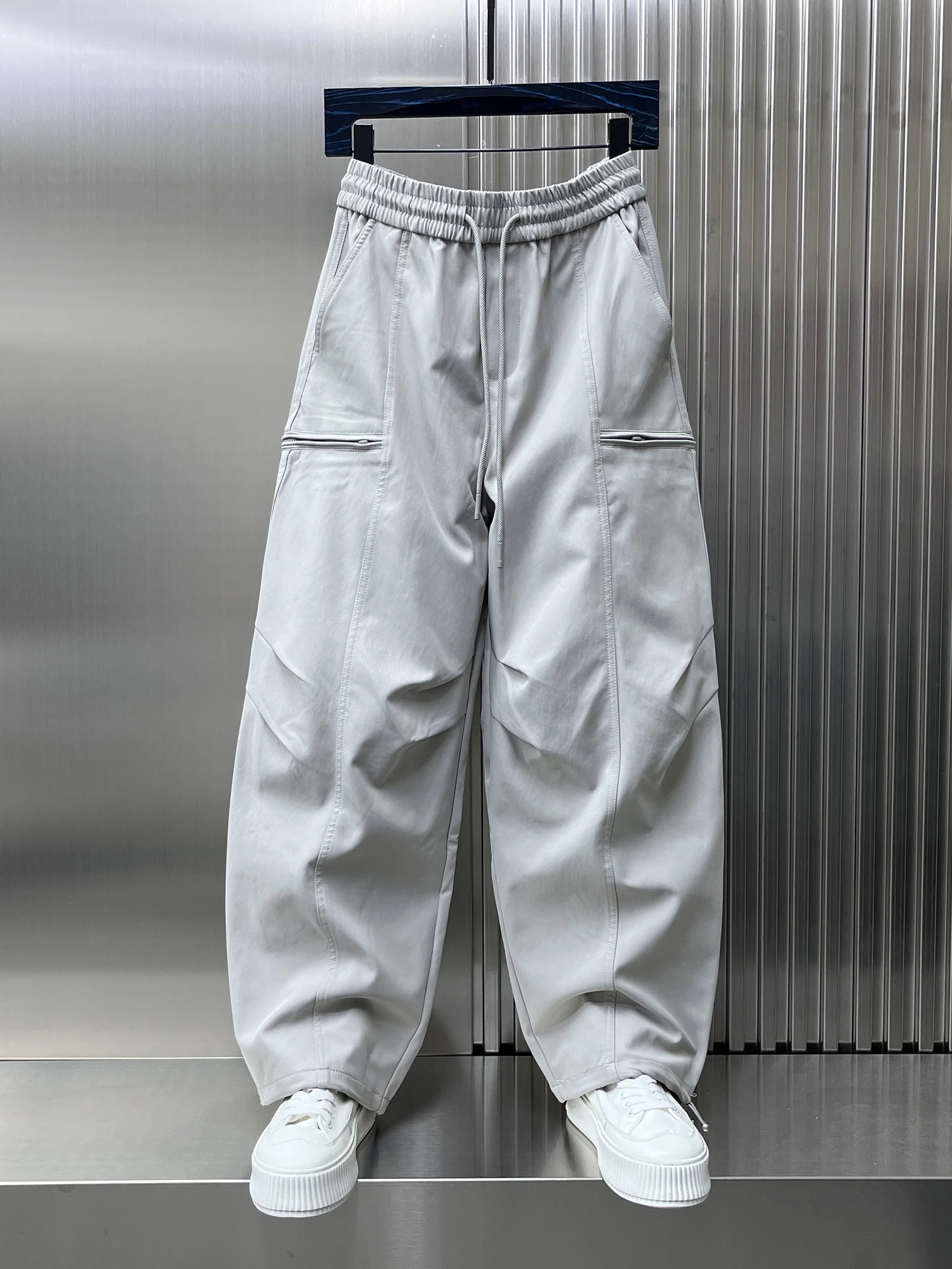 

Модные повседневные брюки прямого кроя в рабочем стиле, свободные мужские брюки, осенние новые корейские дышащие брюки прямого кроя