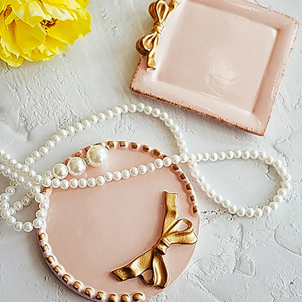 

1pc Retro Jewelry Tray Resin Earring Display Holder Desktop Decoration Storage Table Ornament Prop Smooth Unique Shape