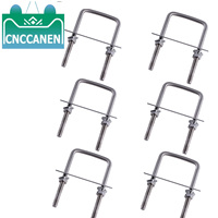 6 sets square Clamp Pipe Clamp Fixing U-bolts with nuts and frame plates stainless steel curved U-bolts M6 M8