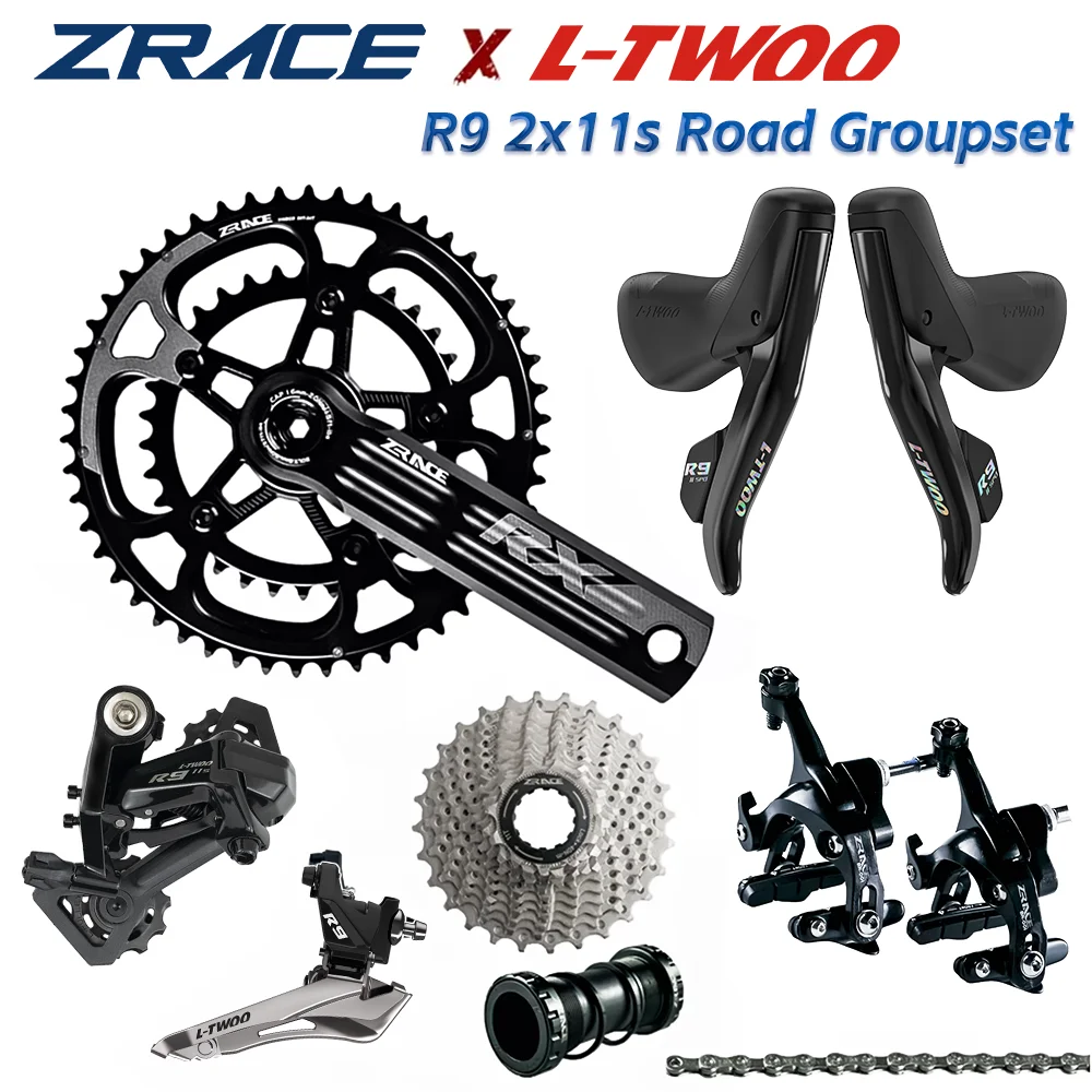 

LTWOO R9 + ZRACE Кассетная цепь с кривошипом и тормозом, 2x11 скоростей, шоссейный комплект 22s, для шоссейного велосипеда, велосипеда 5800, R7000