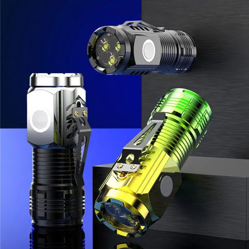 Three-eyed Monster Flashlight Night Hike Portable Glare Strong Magnet Strobe Lighting Little Monster Flashlight Led Flashlight