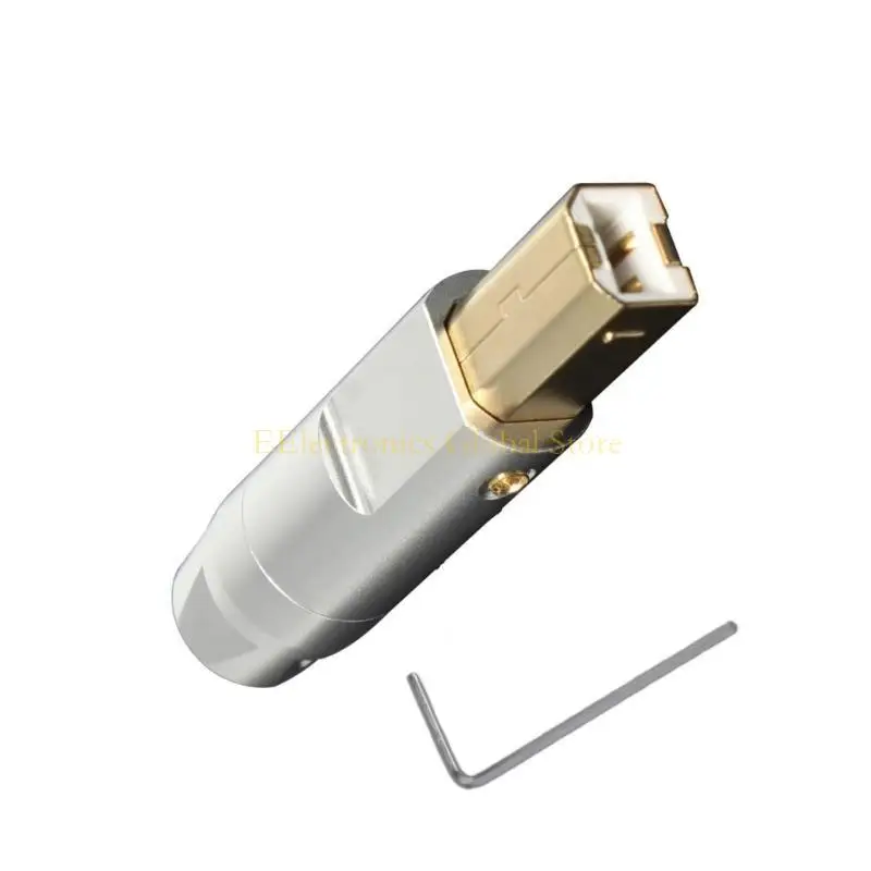 462B USB B-Type Square Port Port Connector Gold-Plated Precise Precise 6mm Hole Metal