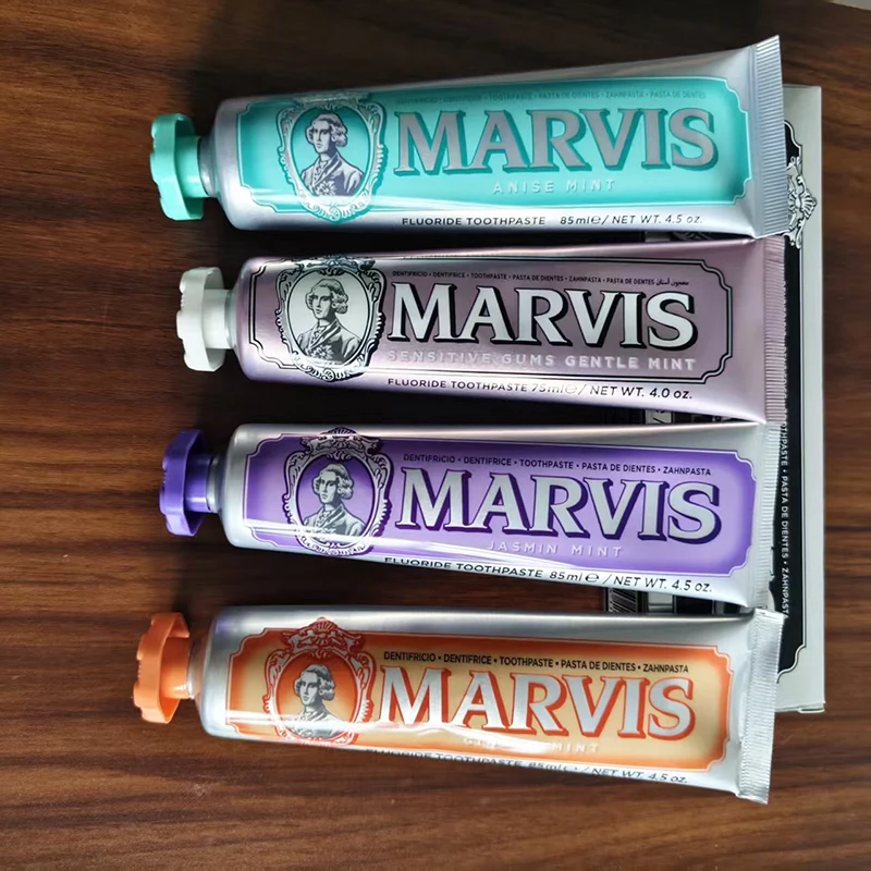 Marvis Italian Fresh Breath Mild Moisturizing Foam Less Vintage Packaging Jasmine Mint Long-lasting Fragrance Toothpaste Product