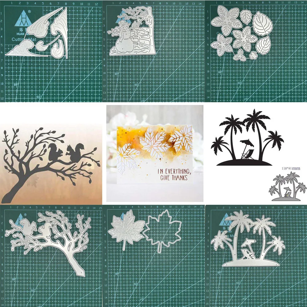 Eichhörnchen Baum Wellen Blatt Blumen Metall schneiden stirbt Schablone DIY Scrap booking Album Papier Karte Vorlage Form Prägung Handwerk