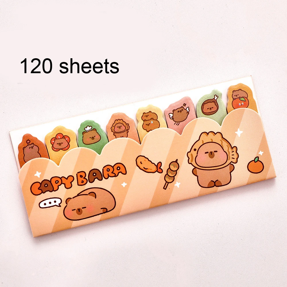 480pcs Kawaii Capybara Index Sticky Notes Student Page Markers Notepad Offices Accessories School Supplies Korean Stationery