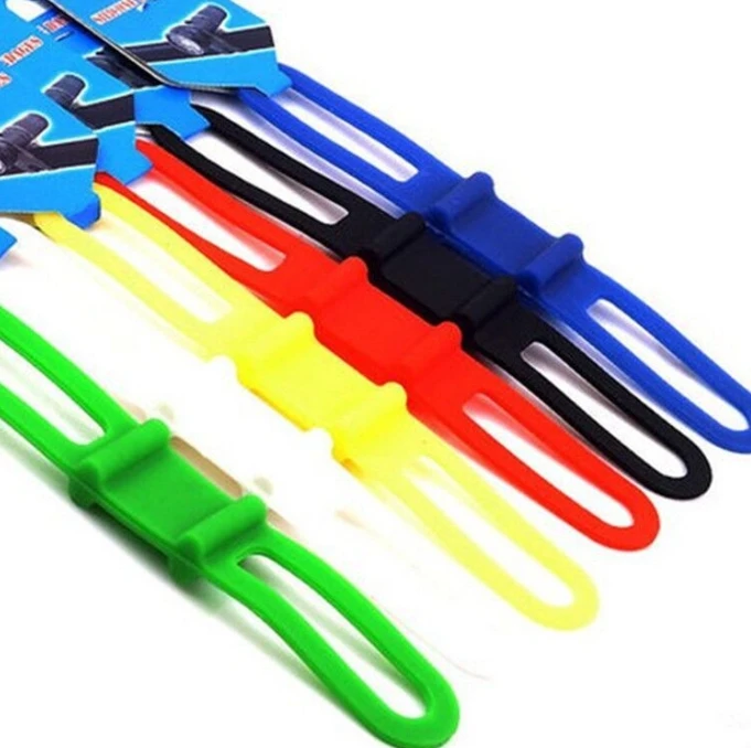 1/5/10pcs Cycling Light Holder Bicycle Handlebar Silicone Strap Band Phone Fixing Elastic Tie Rope Torch Flashlight Bandages